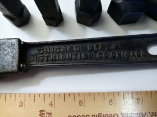 Antique Ratchet Wrench Set - Chicago Mfg.  & Distributing Co.  Chicago Pat 1914 3