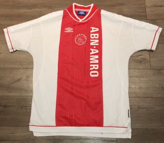 Ajax Amsterdam Umbro Football Vintage Shirt Home 1999/2000 Soccer Jersey Size Xl