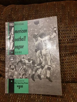 1963 Official The Sporting News American Football League Guide Vg