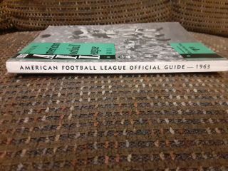 1963 Official The Sporting News AMERICAN FOOTBALL LEAGUE GUIDE VG 3