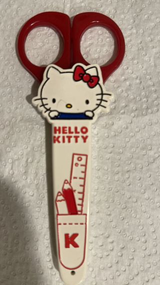 Rare 1976 Hello Kitty Sanrio Scissors With Case Japan