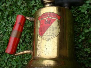 1921 Antique Clayton & Lambert Brass Welding Soldering Blow Torch W/nice Decal