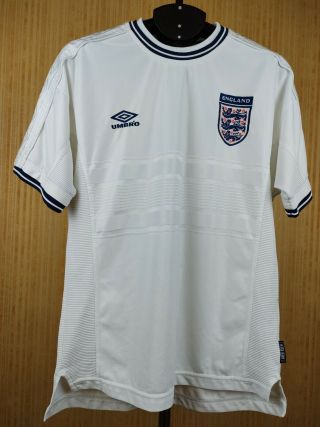 Vintage Umbro England National Football Soccer Team Home Shirt Jersey 1999 2001
