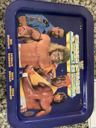 Vintage 1991 Wwf Superstars Tv Tray Hulk Hogan Ultimate Warrior Big Boss Man