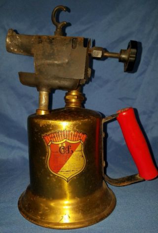 Vintage Collectible Brass Blow Torch Clayton And Lambert Mfg Co 158a - 2