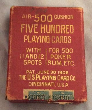 Playing Cards 1906 Air - Cushion 11 12 500 Uspc Co.  No.  500 Co