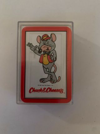 Vintage Chuck E.  Cheese 1983 Miniature Playing Cards With Case