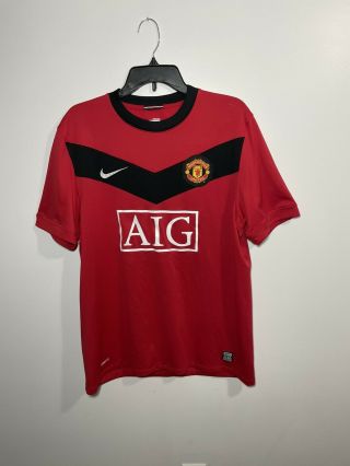 Manchester United 2009/10 Home Soccer Jersey Large Nike Epl