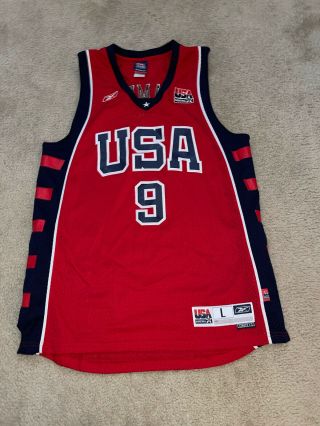 Lebron James 2004 Reebok Team Usa Olympic Jersey Size L Sewn On Letters/numbers
