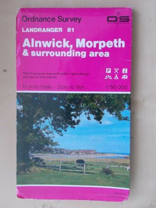 1991 Ordnance Survey Landranger Sheet Map No 81 Alnwick Morpeth & Area