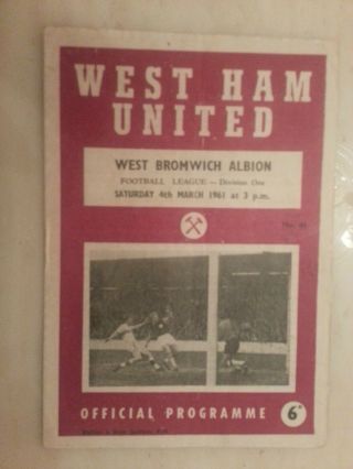 1960/61 Football League West Ham United V West Bromwich Albion 14th March