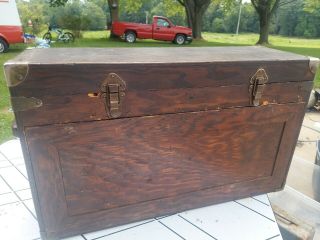 Old Wooden Machinist 7 Drawer Tool Box Toolbox Corbin Latches Check Photo Please