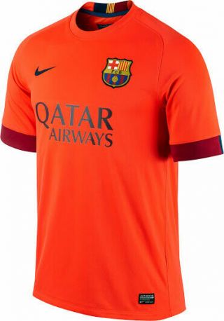 Men Nike Fc Barcelona 2014/2015 Away Soccer Football Shirt Jersey Maillot Size M