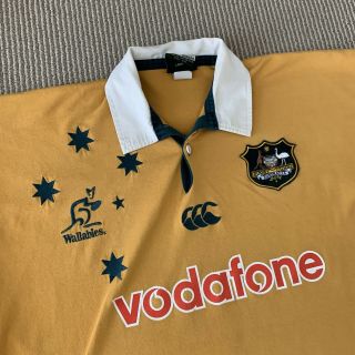 Vintage Canterbury Australia Wallabies Rugby Union Polo Jersey Shirt XXL 2XL 3