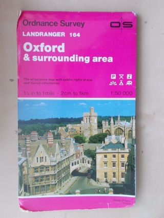 1989 Ordnance Survey Landranger Sheet Map No 164 Oxford & Surrounding Area