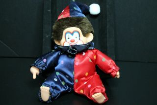 Rare Vintage Corky Clown Monchhichi Knockoff Doll In Thumbsucker