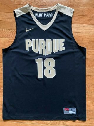 Euc Nike Team Purdue Boilermakers 18 Basketball Black Jersey Size L