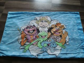 Vtg Muppets Miss Piggy,  Kermit,  Animal,  Gonzo,  Fozzy Bear,  Rolf Pillowcase Standard