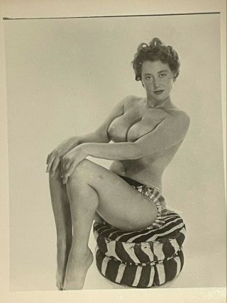 Vintage 50s Photo Bettie Page Era Model Rochelle Lofting Big Tits Nipples Risque