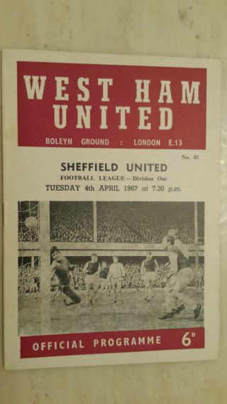 1966/67 Football League - West Ham United V Sheffield United,  4th April