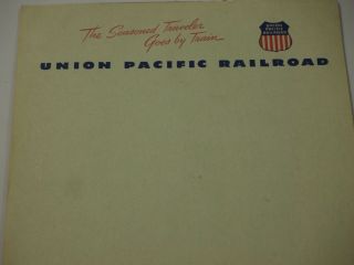 UNION PACIFIC RAILROAD The Seasoned Travler goes by Train NOTEPAD 5 