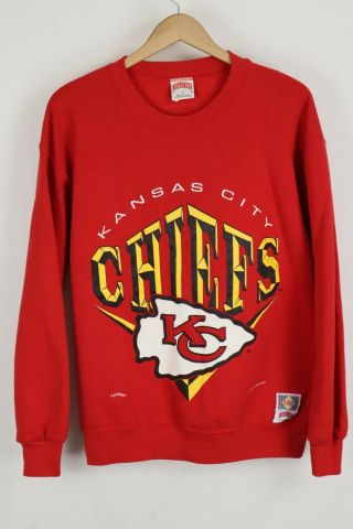 Vtg Kansas City Chiefs Sweater Mens Sz Medium Red Nutmeg Mills 1994