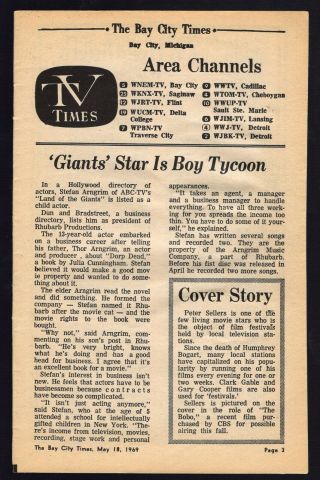 1969 Regional Tv Article Stefan Arngrim Is Barry Lockridge Land Of The Giants