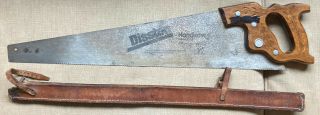 Disston D - 23 Crosscut Hand Saw 26 " Blade 12 Point Custom Leather Blade Cover Usa