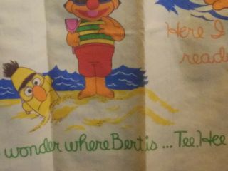 Vintage 1970s Sesame Street Blanket by: Chatham Muppets Day at the Beach 65X45 2