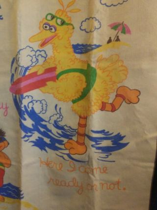 Vintage 1970s Sesame Street Blanket by: Chatham Muppets Day at the Beach 65X45 3