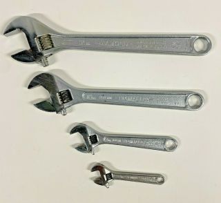 Diamond Diamalloy 4pc Horseshoe 12” 10” 6” 4 " Adjustable Crescent Wrench Set