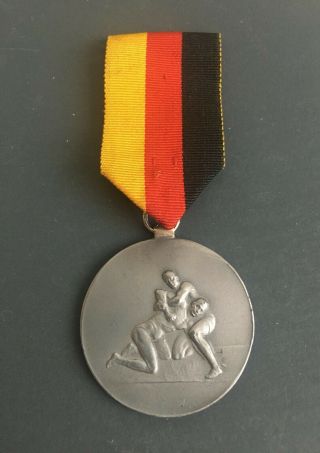 Old Germany Wrestling Championship 1953 Silver Medal