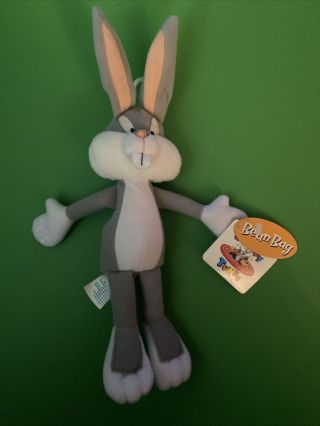 Vintage 1997 Bugs Bunny 10 " Plush Beanie Looney Tunes Applause Bean Bag (b4)
