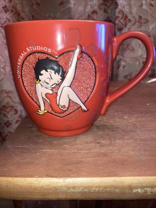 Betty Boop Sculpted Large Ceramic Coffee Tea Mug Red Kisses Lips Universal