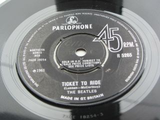 The Beatles 1965 Uk 45 Ticket To Ride Orig Sleeve W K T Tax Code