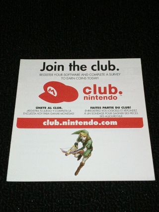The Legend Of Zelda Spirit Tracks Ds 2009 Nintendo Club Insert Only Oem