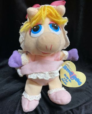 Jim Henson‘s Muppet Babies Miss Piggy Plush 8” Toy Play Vintage 1980s Doll & Tag