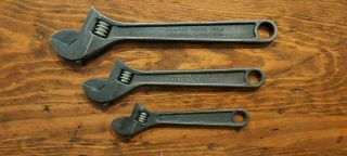 Vintage Snap - on Blue Point Adjustable Wrench Tools 2