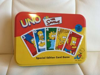 2001 The Simpsons Uno Game In Collectors Tin