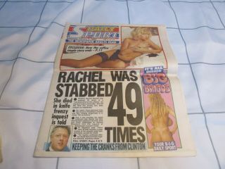 3the Daily Sport Uk Newspaper From 3/2/1993 Eastenders Shock