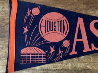 Rare 1960 ' s MLB Houston Astros Vintage Navy & Orange Baseball Pennant 30 