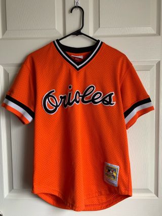 Mitchell & Ness Orange Mlb Baltimore Orioles 1988 Cal Ripken Jr.  Bp Jersey