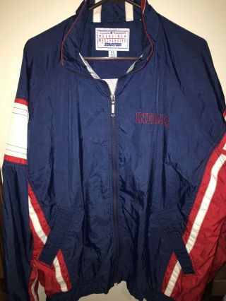 Vintage 90s Cleveland Indians Starter Windbreaker Jacket Xl Rare Vtg Chief Wahoo