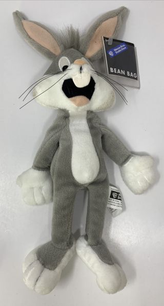 Warner Brother Studio Store Looney Tunes Bugs Bunny Bean Bag Plush W/ Tags Read