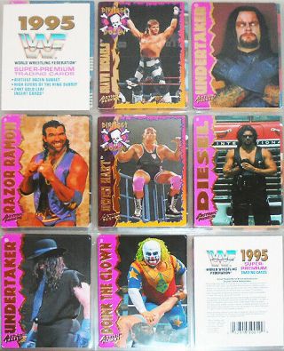1995 - Wwf Action Packed - Wrestling Cards Near Complete Set - Undertaker/hbk,