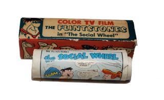 1960 Lido Toy Viewer Color Tv Film The Flinstones In The Social Wheel W/ Box