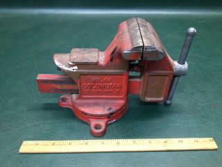 Vintage Columbian No.  04 Swivel Anvil Bench Vise 4 " Jaws Made In Usa