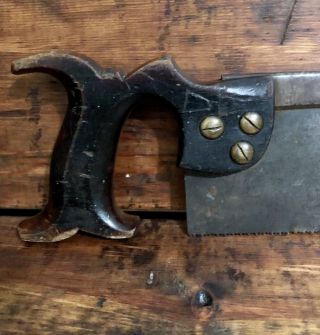 Vintage Warranted Superior Back Saw with 10 