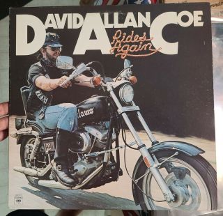 David Allan Coe Rides Again Vinyl Lp Rare 1977 Columbia Records Outlaw Ex/ex