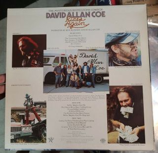David Allan Coe Rides Again Vinyl LP RARE 1977 Columbia Records Outlaw EX/EX 2